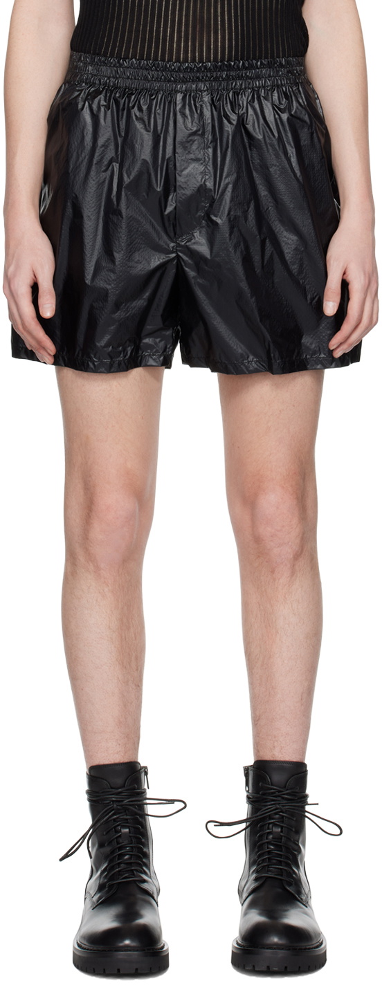 SAPIO Black Button-Fly Shorts