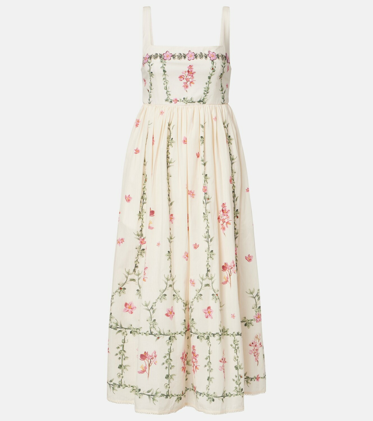 Agua by Agua Bendita Barbara floral cotton midi dress
