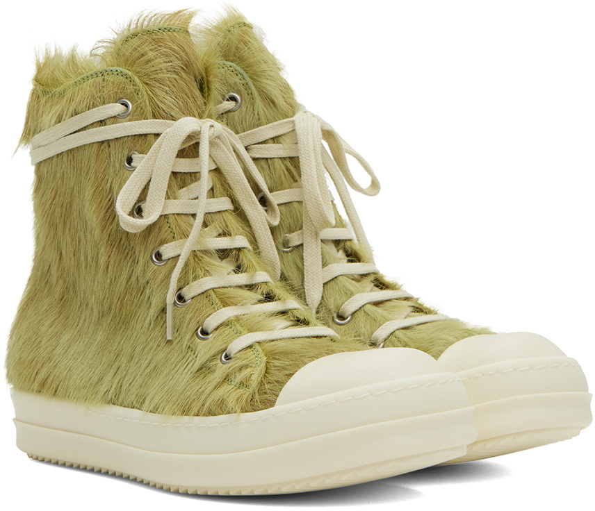 Rick Owens Green Leather Sneakers Rick Owens