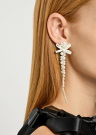 Simone Rocha Petite Bow Faux Pearl-embellished Drop Earrings - One Size