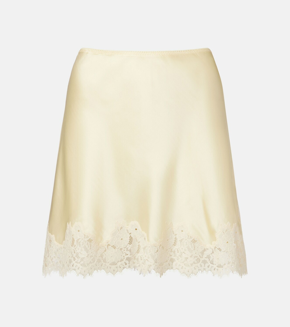 Dôen Giulietta lace-trimmed silk miniskirt