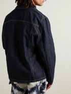 Off-White - Wave Embroidered Denim Jacket - Blue