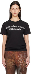 Praying Black Short Sleeve Print 'Slave' T-shirt