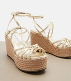 Jimmy Choo Nyra braided leather espadrille wedges