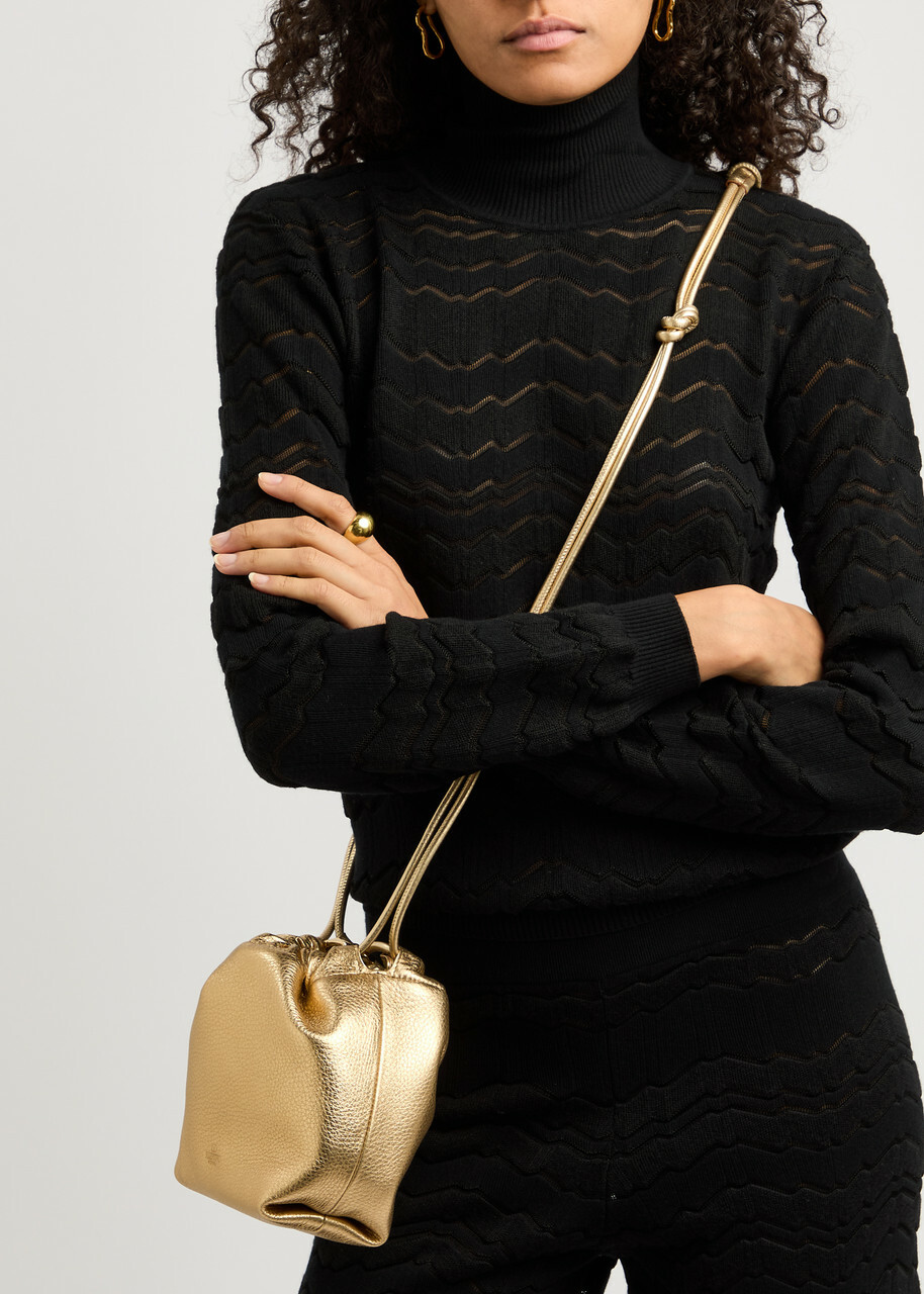 ショルダーバッグ・ポシェット VALENTINO Valentino Garavani 'Vlogo Pouf' shoulder bag Valentino Garavani VLogo Pouf Mini Metallic Leather Shoulder