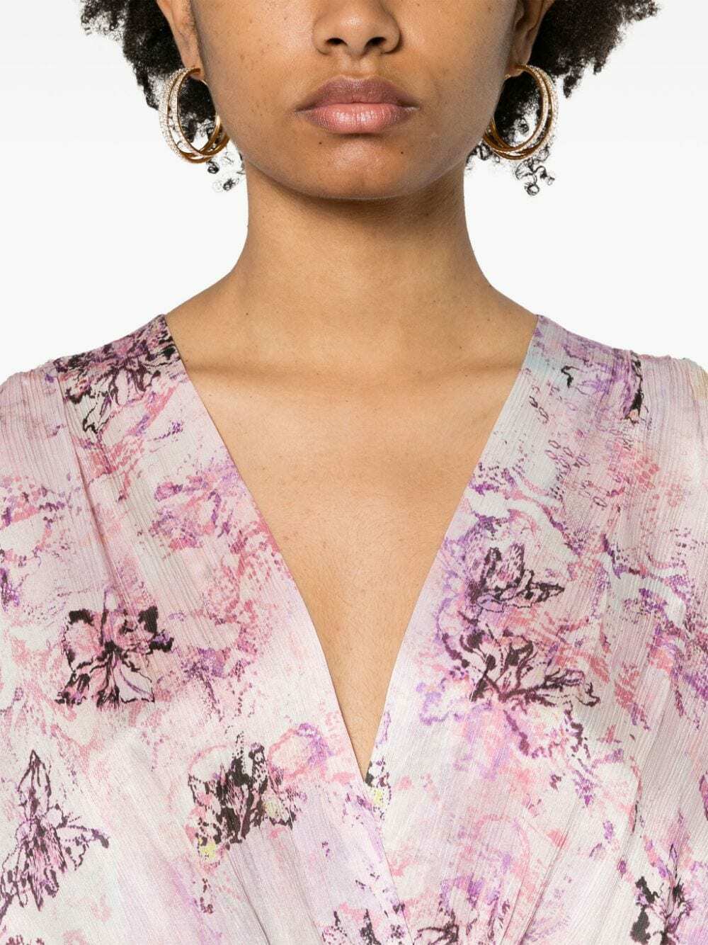 IRO - Floral Print Silk Short Dress