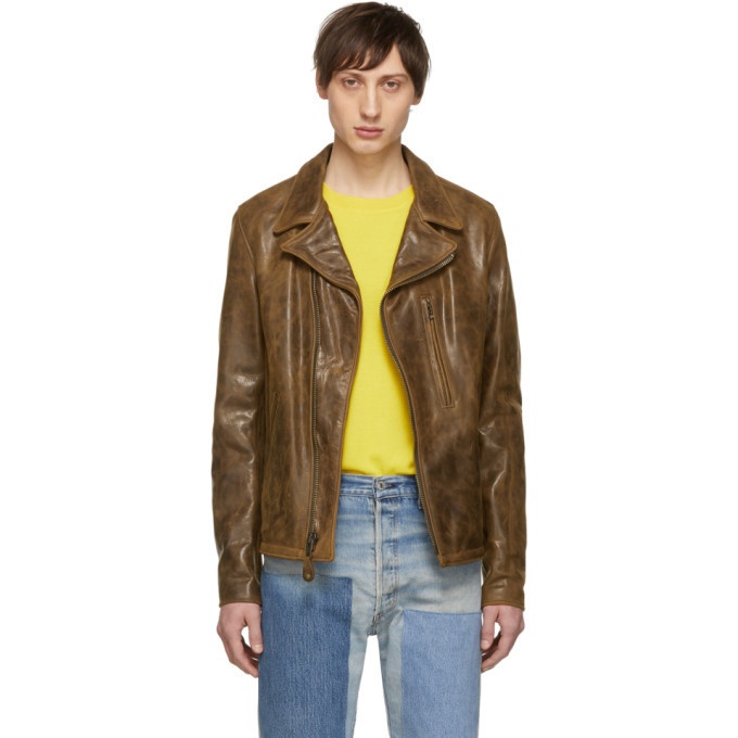 Photo: Schott Brown Leather Express Motorcycle Jacket