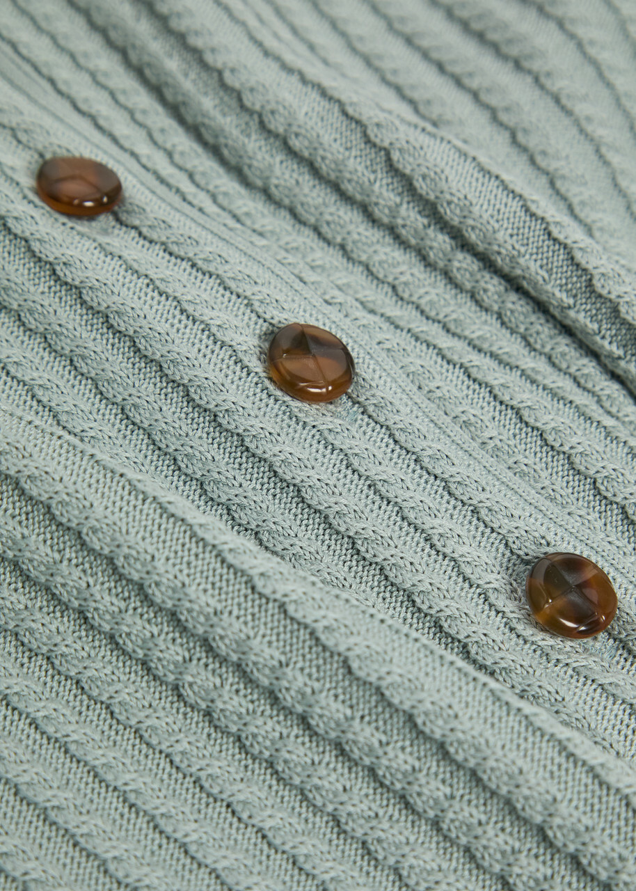 Blaze Milano Alegria Cable-knit Silk-blend Polo top Blue