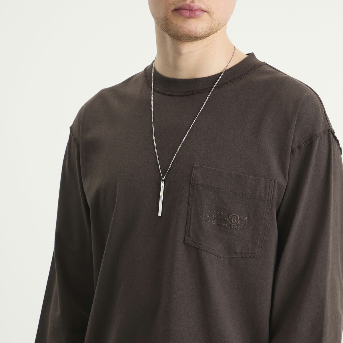 MM6 Maison Margiela Men's Pendant Necklace in Polished Palladio 