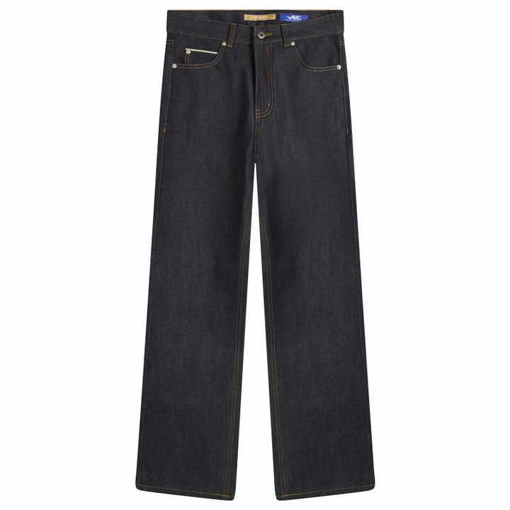 Photo: FrizmWORKS Men's OG Regular Fit Selvedge Denim Jeans in Indigo