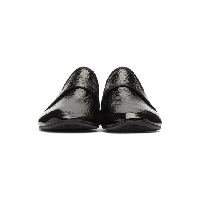 Repetto Black Wrinkled Patent Maestro Loafers