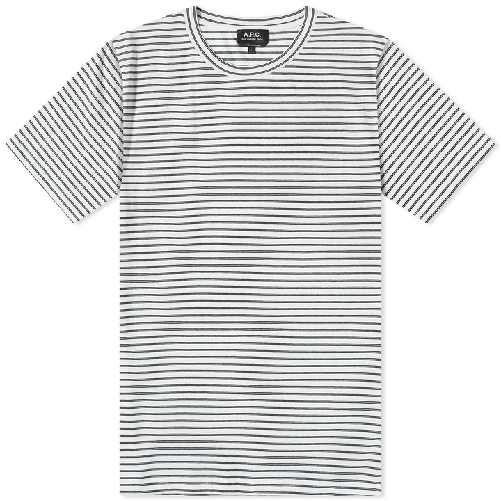 Photo: A.P.C. Men's Aymeric Stripe T-Shirt in White