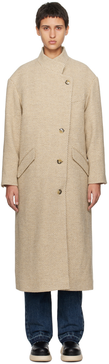 Isabel Marant Etoile Beige & White Sabine Coat Isabel Marant Etoile
