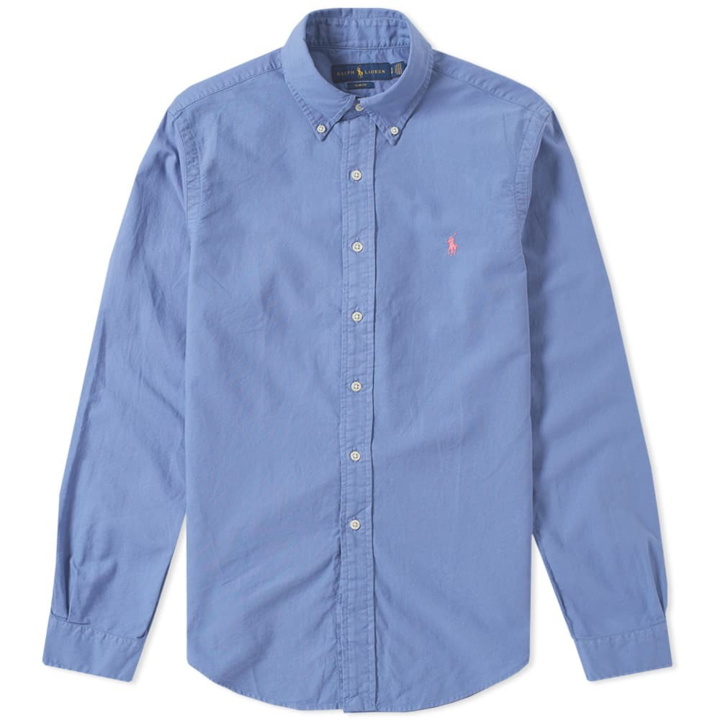 Photo: Polo Ralph Lauren Slim Fit Garment Dyed Oxford Shirt Blue