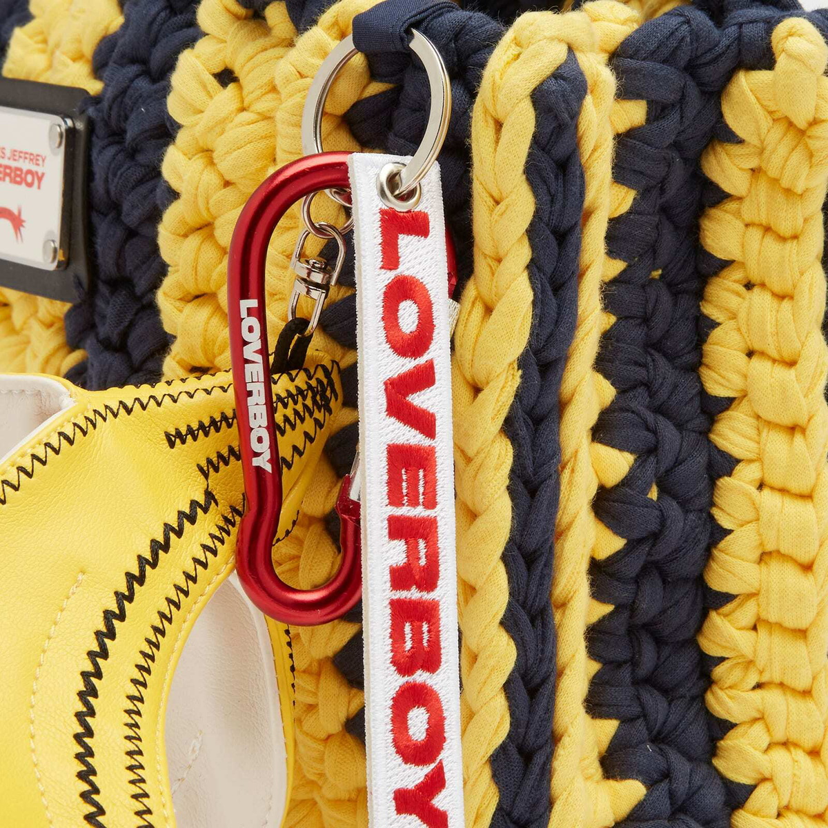 Charles Jeffrey Loverboy Women's Knitted Bucket Bag in Navy/Yellow 
