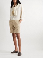 Altea - Straight-Leg Cotton, Linen and Lyocell-Blend Bermuda Shorts - Brown