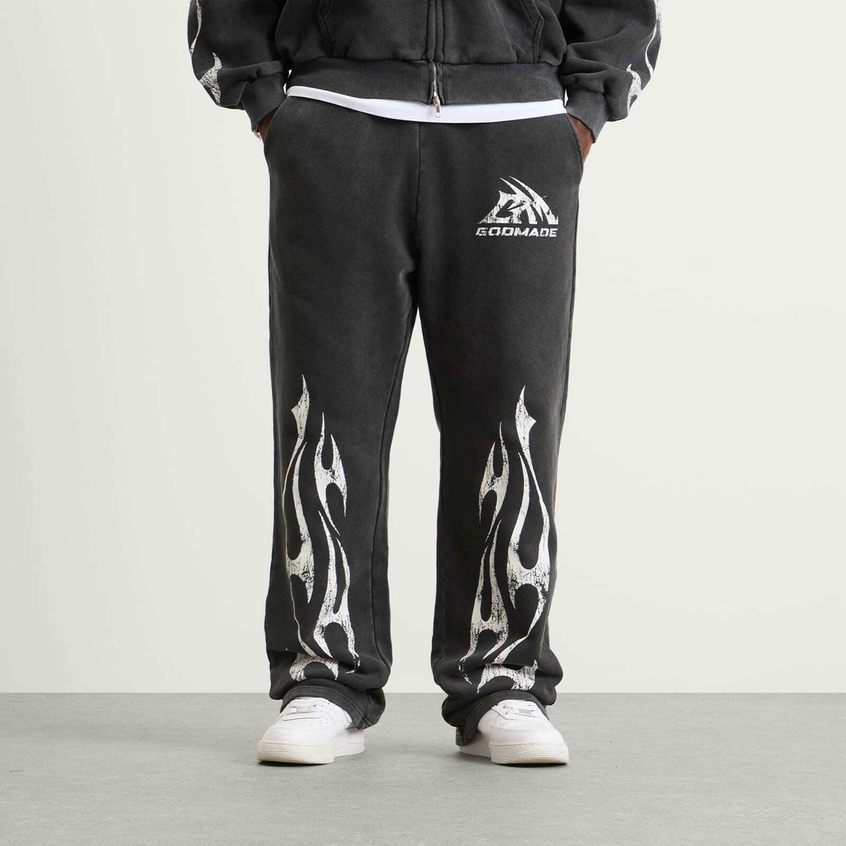 God Made Men's GM Logo Sweatpants in Washed Grey