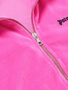 Palm Angels - Logo-Embroidered Cotton-Blend Velour Track Jacket - Pink