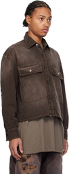 B1ARCHIVE Brown Flap Pocket Denim Shirt