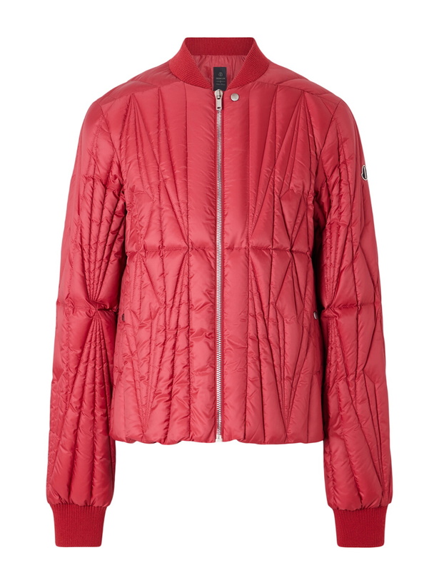 Photo: Rick Owens - Moncler Logo-Appliquéd Quilted Shell Down Jacket - Red