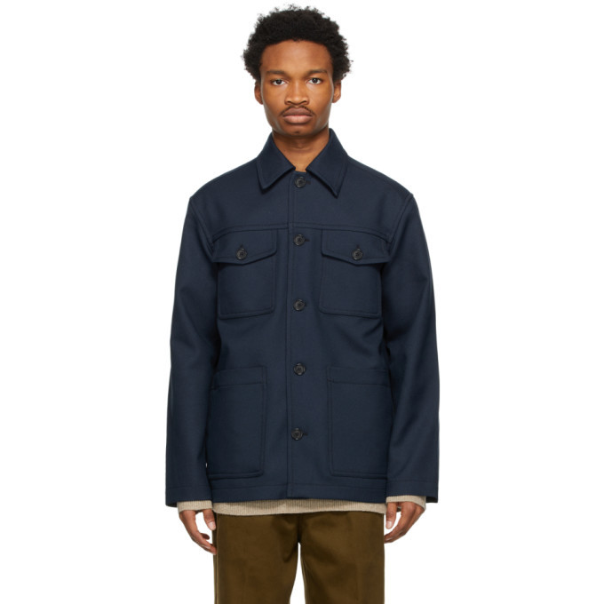 Acne Studios Navy Twill Shirt Jacket Acne Studios