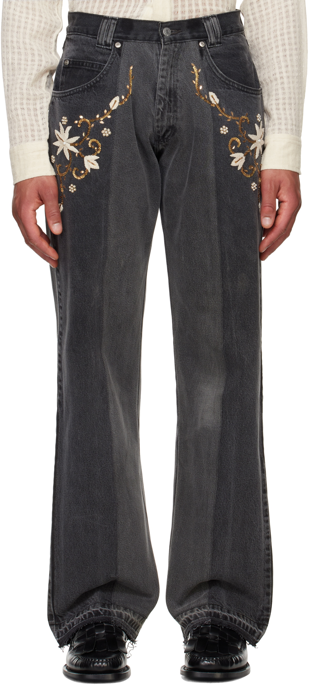 Kartik Research SSENSE Exclusive Black Two-Tone Jeans