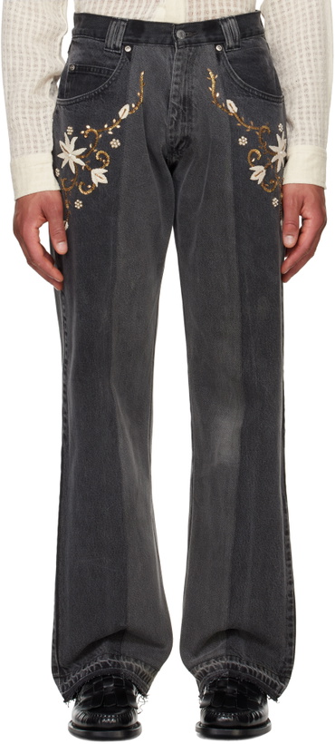 Photo: Kartik Research SSENSE Exclusive Black Two-Tone Jeans