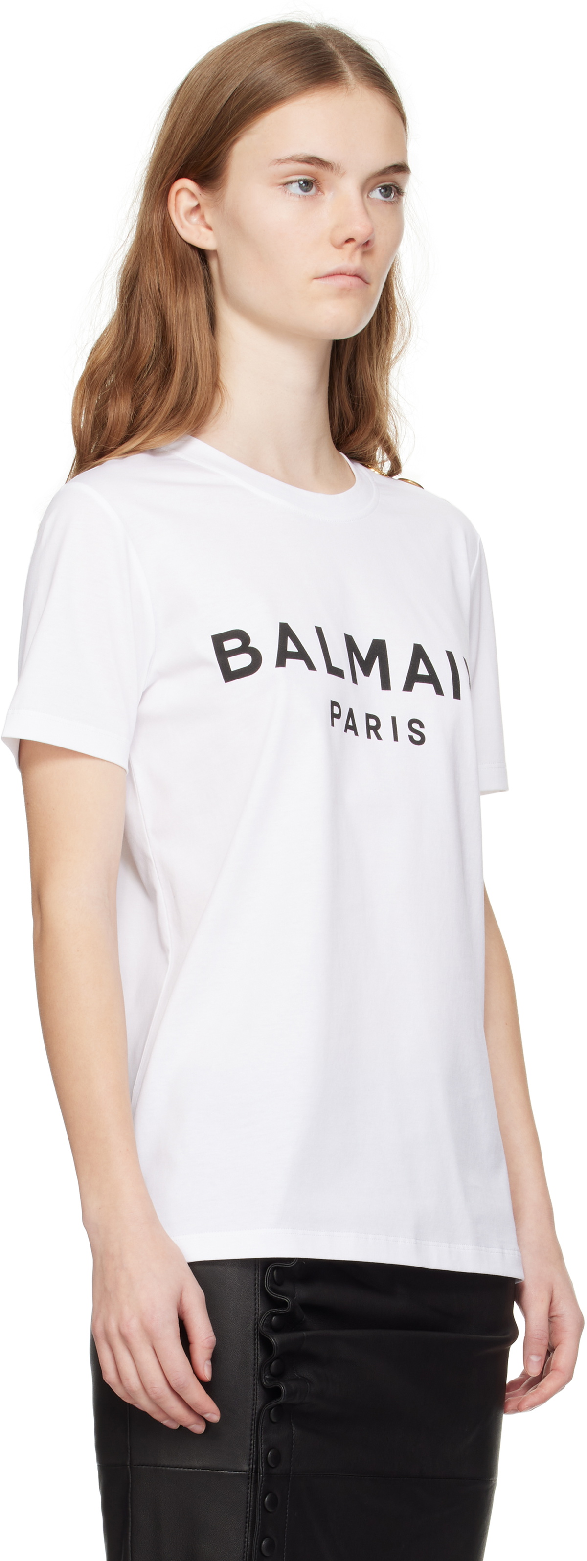 Balmain White 'Balmain Paris' T-shirt