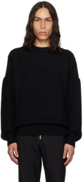We11done Black Square Patch Sweater