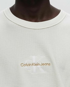 Calvin Klein Jeans City Grid Ls Tee White - Mens - Longsleeves