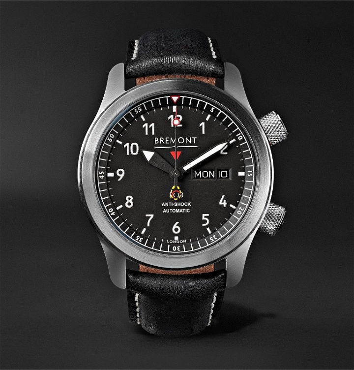 Photo: Bremont - MBII/OR Automatic 45mm Stainless Steel and Leather Watch - Black