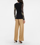 Loewe Printed mesh long-sleeved top
