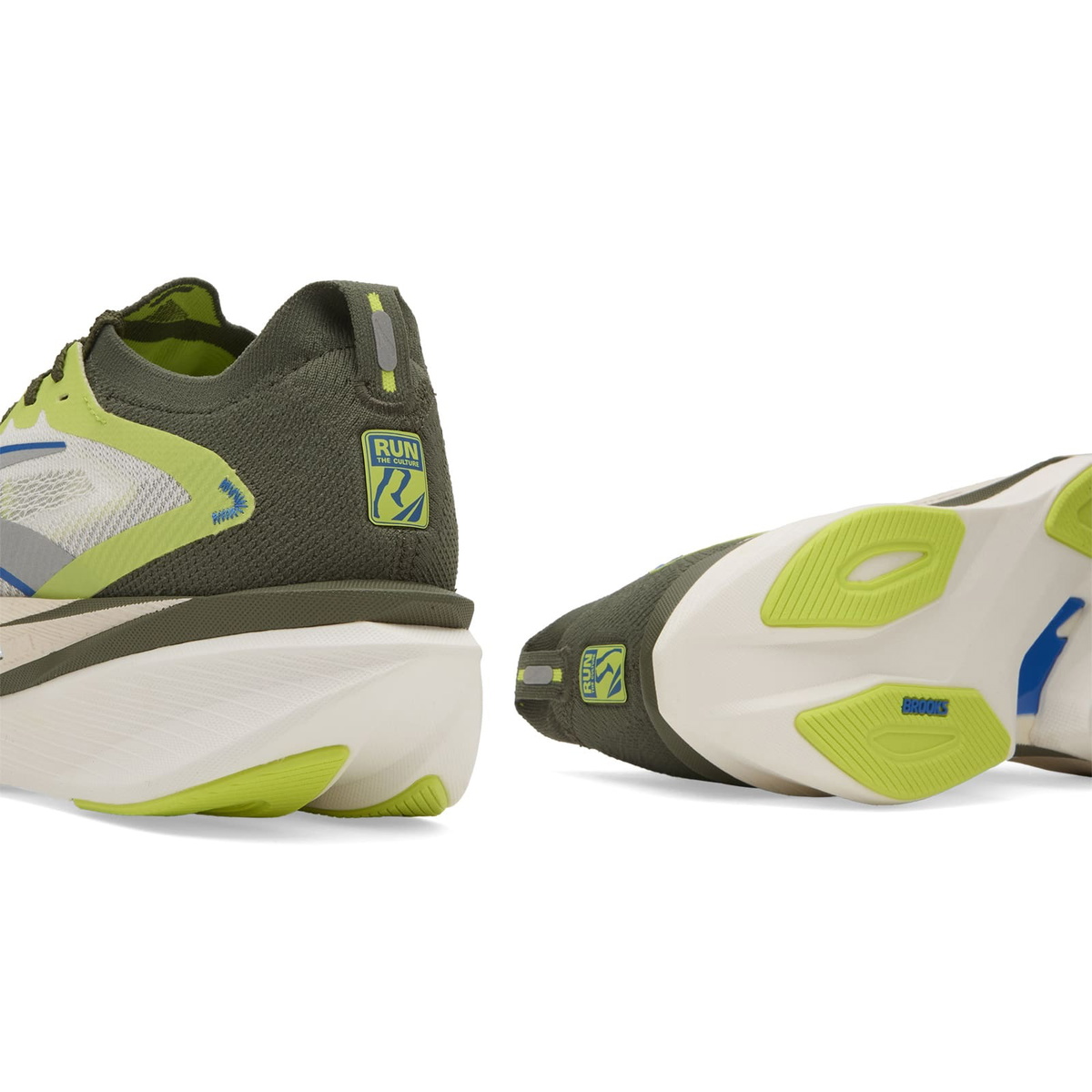 Brooks Men's Hyperion Max 3 x PYNRS Sneaker in Blanc/Acid Lime/Blue