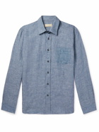120% - Striped Linen Shirt - Blue