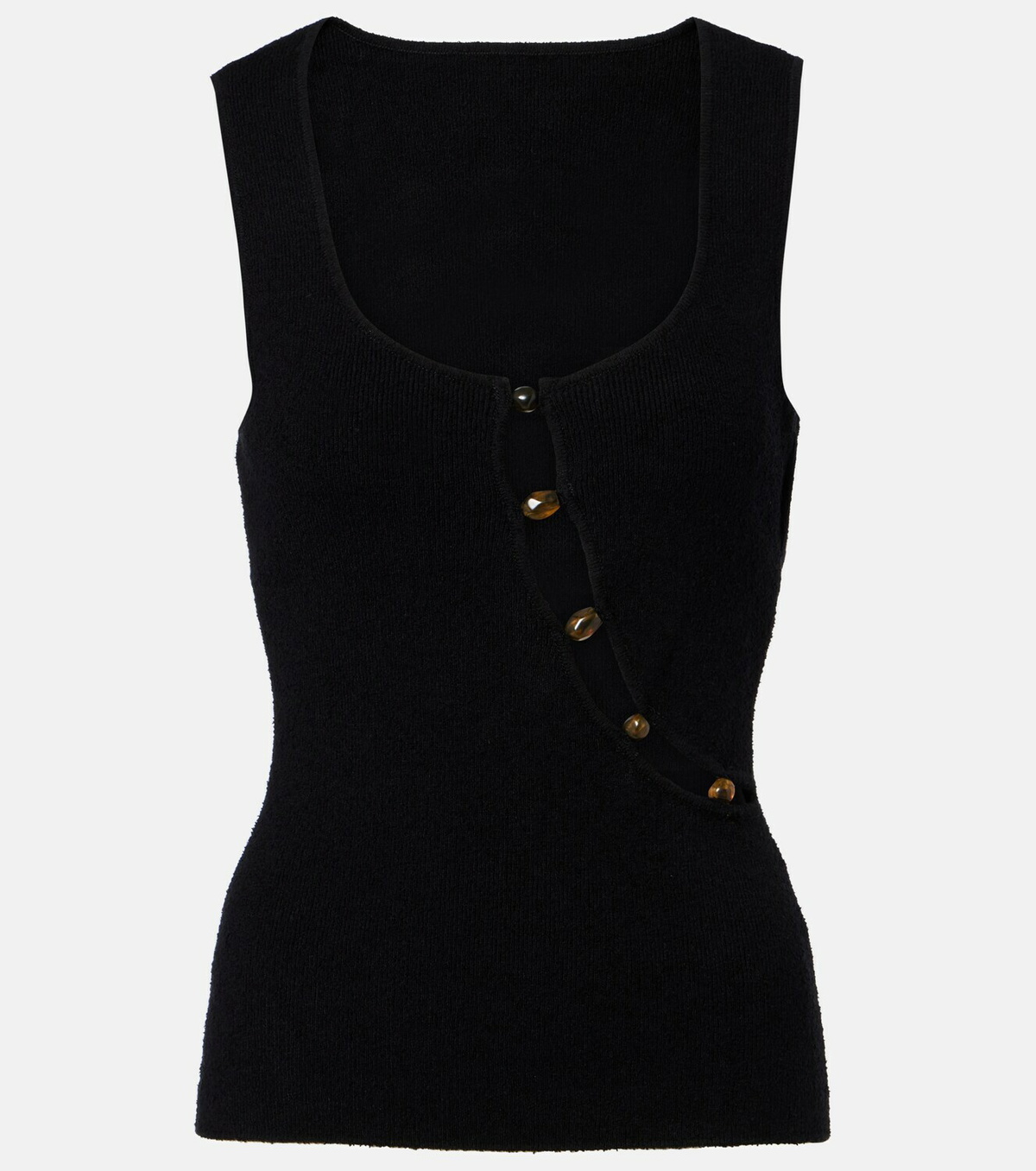 SIR Chiara cutout cotton-blend bouclé tank top