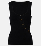 SIR Chiara cutout cotton-blend bouclé tank top