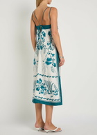 Erdem Printed Silk Midi Dress Blue