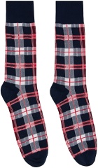 Thom Browne Navy Check Socks