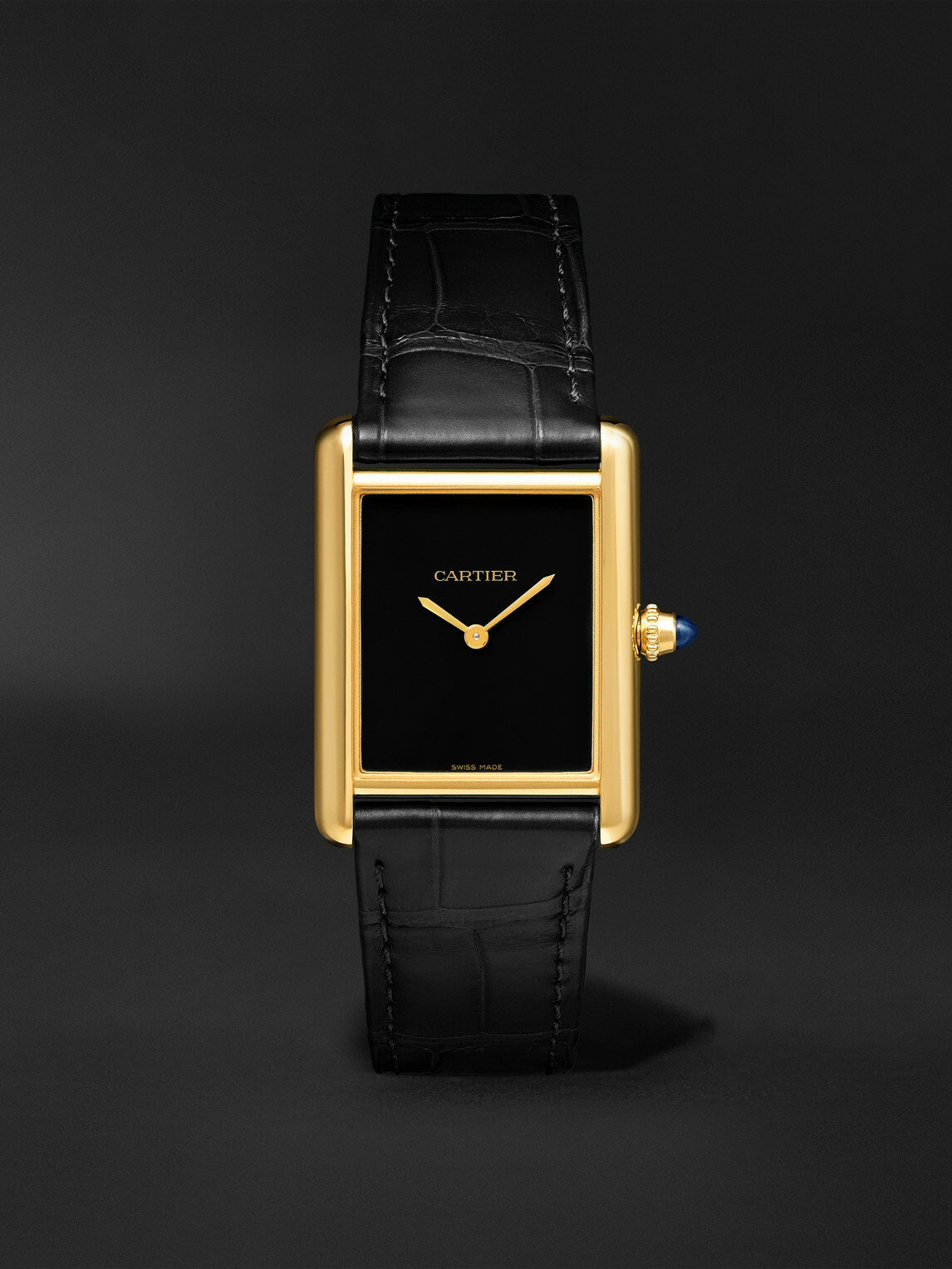 Cartier - Tank Louis Cartier Automatic 25.5mm 18-Karat Gold and Alligator Watch, Ref. No. WGTA0091