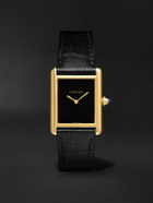Cartier - Tank Louis Cartier Automatic 25.5mm 18-Karat Gold and Alligator Watch, Ref. No. WGTA0091