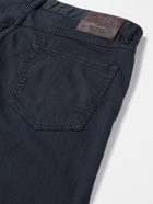 INCOTEX - Slim-Fit Cotton-Blend Trousers - Blue