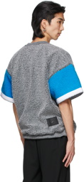 We11done Grey & Blue Fleece T-Shirt