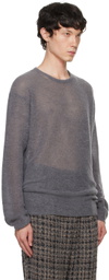 ATON Gray Super Kid Mohair Sweater