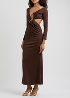 Christopher Esber Spiral Crystal Stretch-jersey Maxi Dress Dark Brown