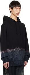 Yohji Yamamoto Black Printed Hoodie