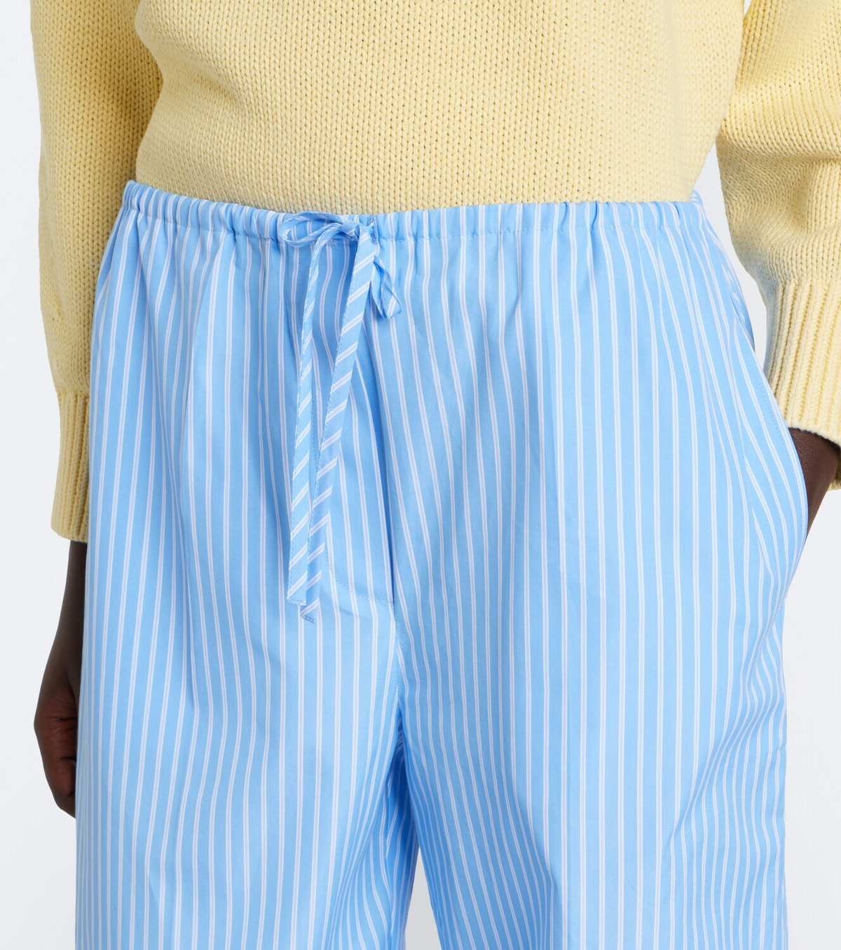Toteme Striped cotton poplin wide-leg pants