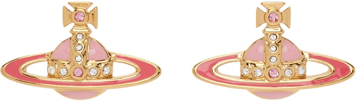 Photo: Vivienne Westwood Gold & Pink Small Neo Bas Relief Earrings
