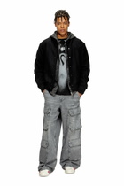 Diesel Padded bomber jacket in wool blend - Jackets Mens in Black