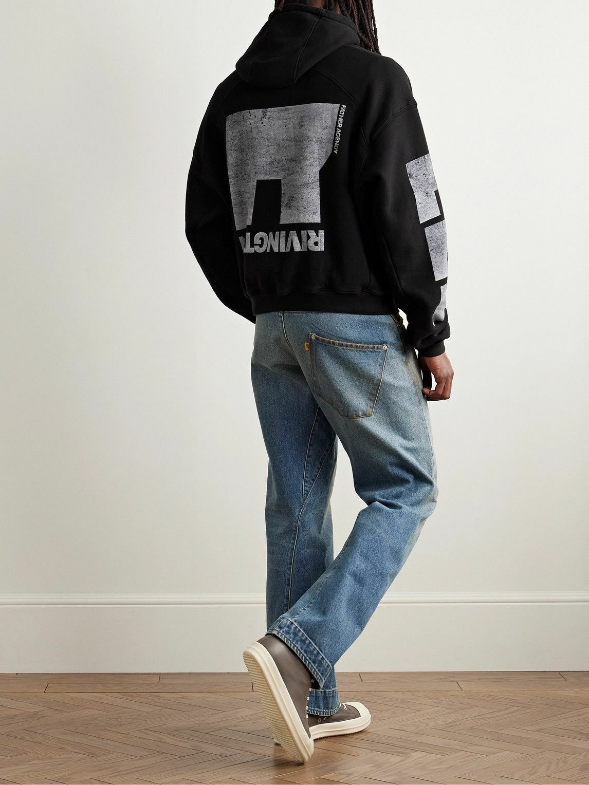 RRR123 - Heritage CVA Logo-Print Cotton-Jersey Hoodie - Black