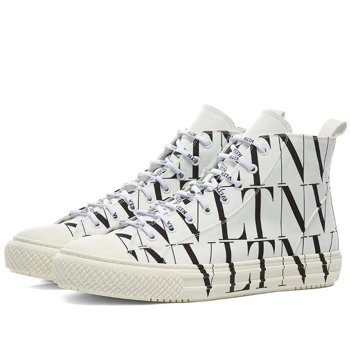 Photo: Valentino Vltn All Over Print Canvas High Top